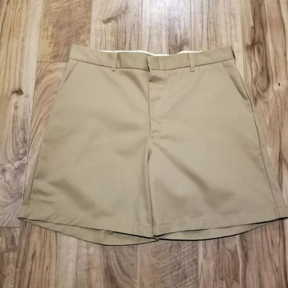 Nos Vintage y2k Image Solutions Shorts Mens 40 Khaki Flat Front Uniform Work USA - Picture 1 of 11